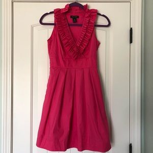 WHBM Pink Ruffle Neckline Dress- sz 00